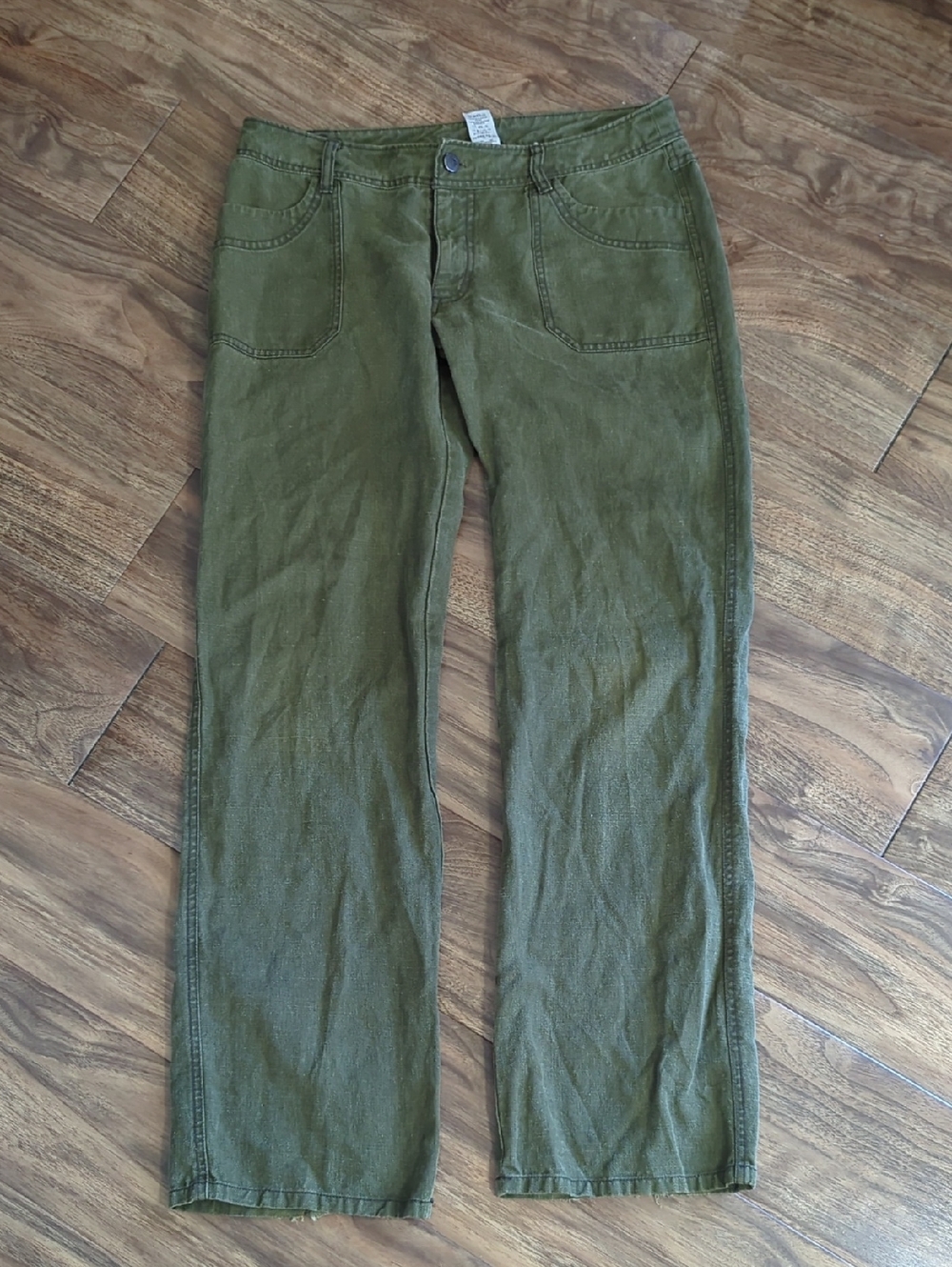 Patagonia Olive Green Straight-Leg Hemp Blend Pants